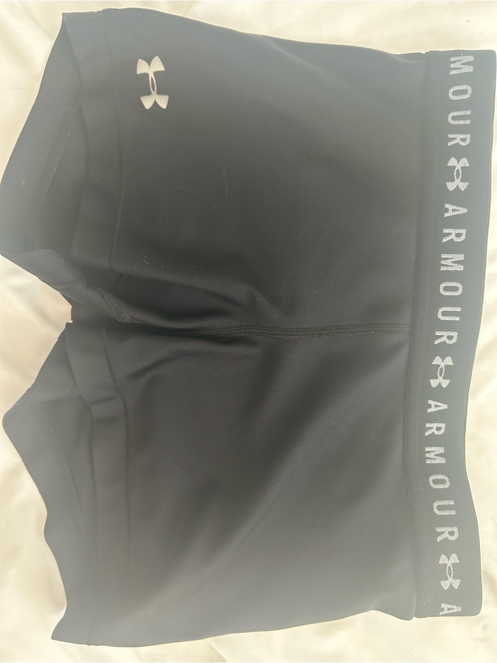Under Armour Black Compression Shorts with Logo Waistband - Medium